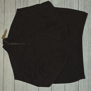 SKIMS Boyfriend Fleece Slouchy Half Zip Pullover Espresso Size S NWT